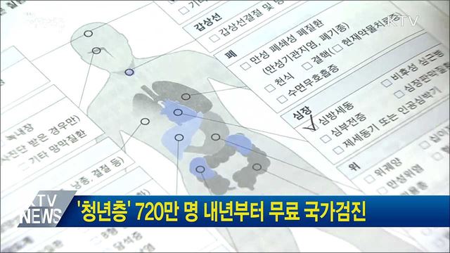 '청년층' 720만 명 내년부터 무료 국가검진
