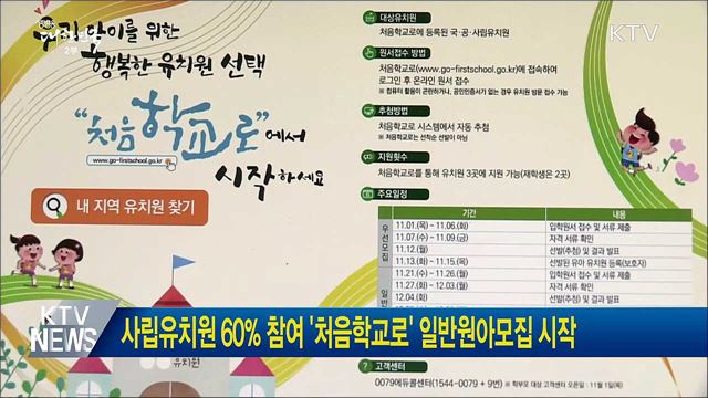 사립유치원 60% 참여 '처음학교로' 일반원아모집 시작