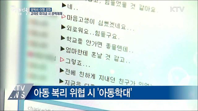 양육비 고의로 안 주면 면허정지·출국금지