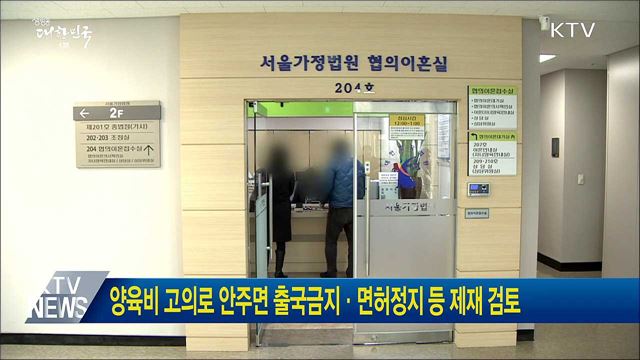 양육비 고의로 안주면 출국금지·면허정지 등 제재 검토