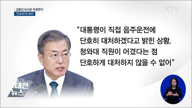문 대통령, 김종천 비서관 직권면직···"단호하게 대처"