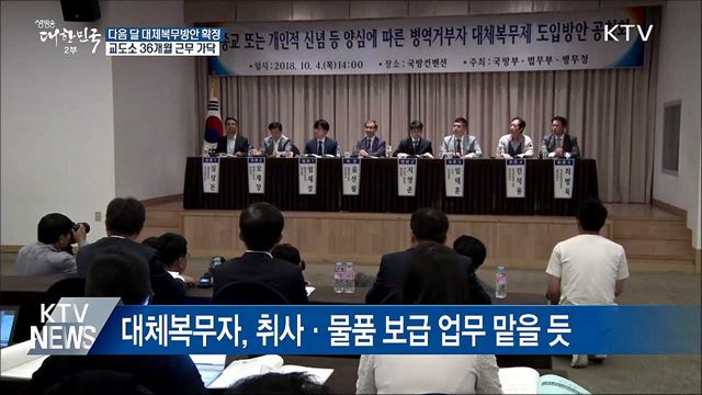 다음 달 대체복무제 확정···교도소 36개월 근무 가닥