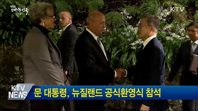 문 대통령, 뉴질랜드 공식환영식 참석