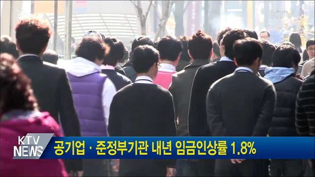 공기업·준정부기관 내년 임금인상률 1.8%