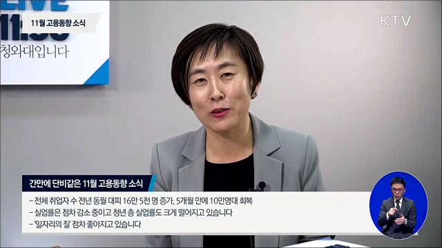 11월 취업자 수 10개월 만에 가장 큰 폭 증가