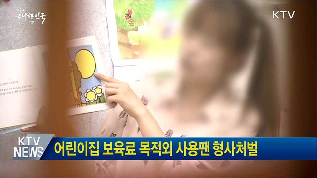 어린이집 보육료 목적외 사용땐 형사처벌