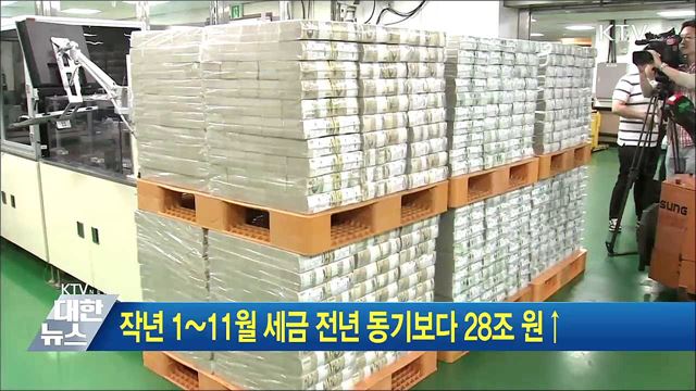 작년 1∼11월 세금 전년 동기보다 28조 원↑