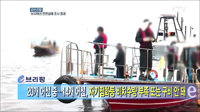 낚시어선 안전실태 조사 결과 [e 브리핑]