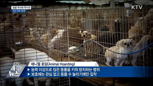 동물 학대해 죽이면 '3년 이하 징역'