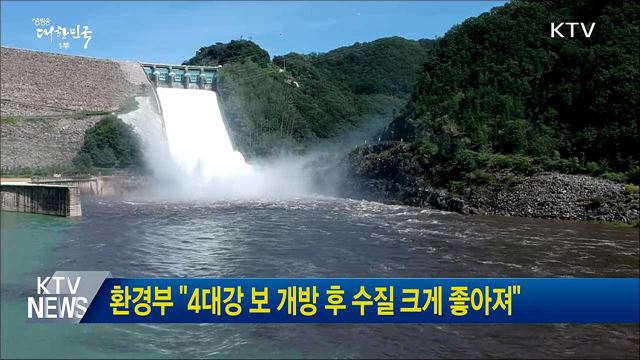 환경부 "4대강 보 개방 후 수질 크게 좋아져"