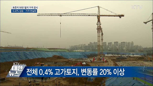 표준지 공시지가 9.42% 상승