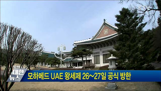 모하메드 UAE 왕세제 26~27일 공식 방한
