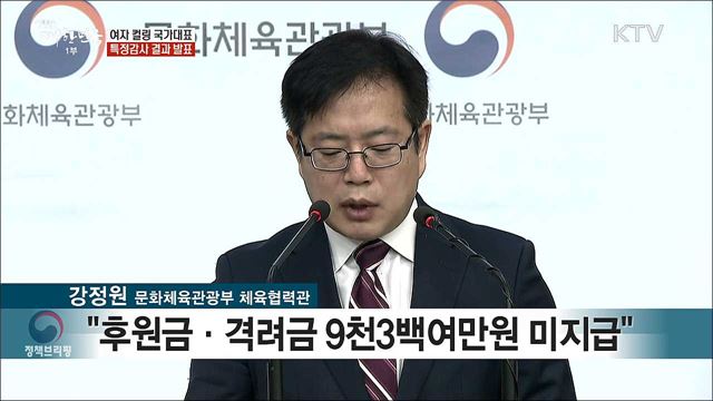 여자 컬링 국가대표 특정감사 결과 발표