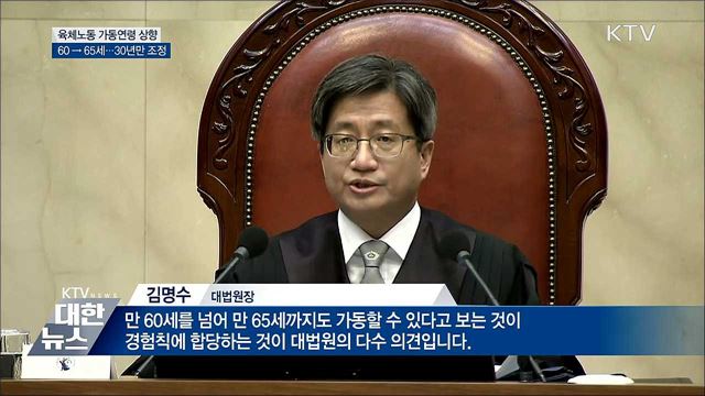 대법 "일할 수 있는 나이 60 → 65세"
