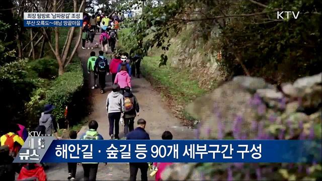 국내 최장 탐방로 '남파랑길' 조성