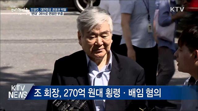 조양호, 연임안 부결···대한항공 대표직 박탈