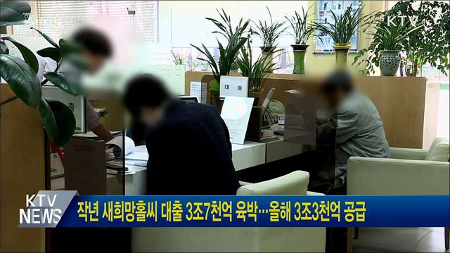 작년 새희망홀씨 대출 3조7천억 육박···올해 3조3천억 공급