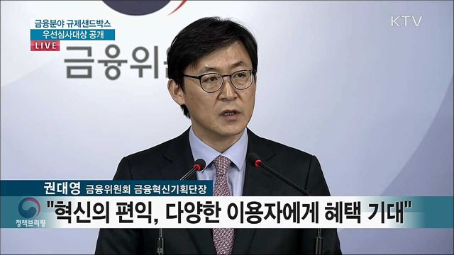 금융분야 규제샌드박스 우선심사대상 공개 
