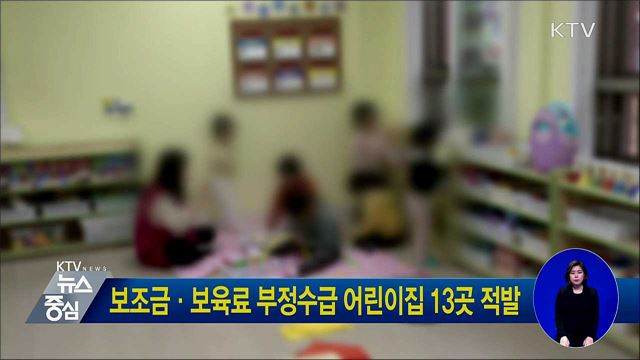 보조금·보육료 부정수급 어린이집 13곳 적발