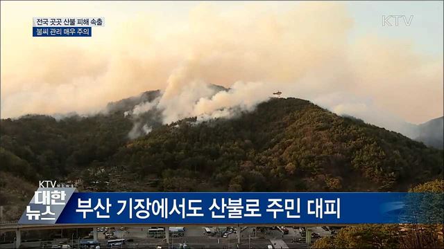 전국 곳곳 건조·강풍 속 산불 재발화