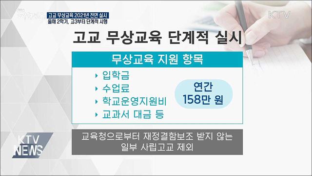"2학기 고3부터 단계적 무상교육 실시"