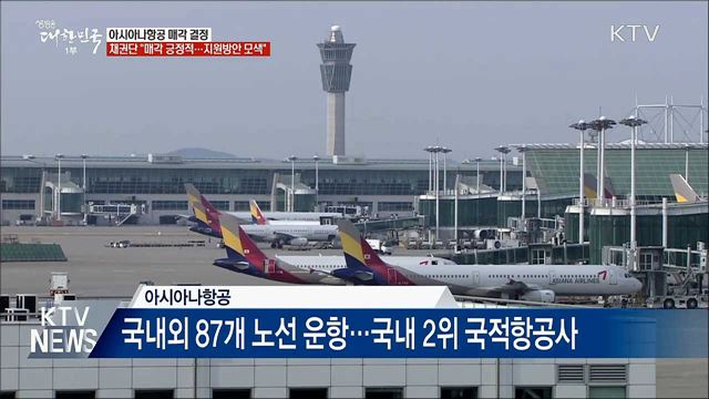 "아시아나 항공 매각 긍정적···지원방안 모색"