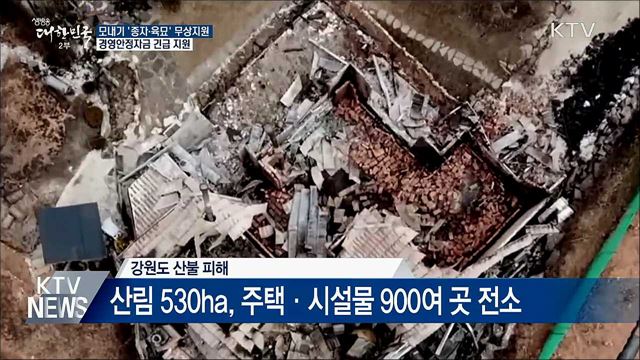 강원 산불 피해지역 '볍씨·자금·일손' 긴급 지원