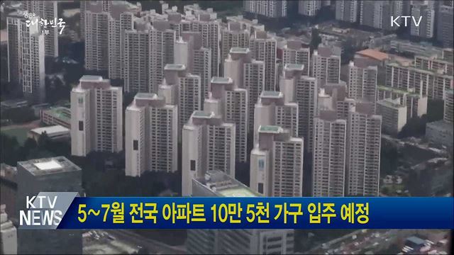 5∼7월 전국 아파트 10만 5천 가구 입주 예정