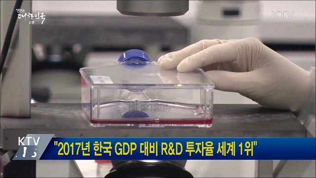 "2017년 한국 GDP 대비 R&D 투자율 세계 1위"