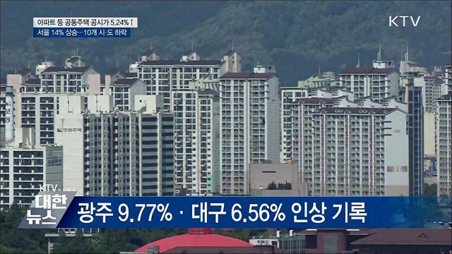 전국 공동주택 공시가 5.24% 인상