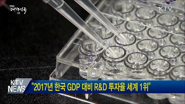 "2017년 한국 GDP 대비 R&D 투자율 세계 1위"