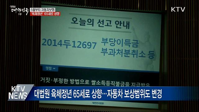 5월부터 자동차보험 '육체정년' 65세로 상향