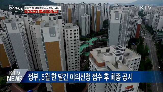 전국 공동주택 공시가 5.24% 인상