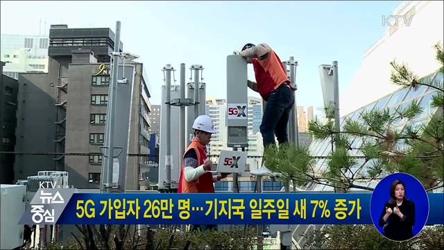 5G 가입자 26만 명···기지국 일주일 새 7% 증가