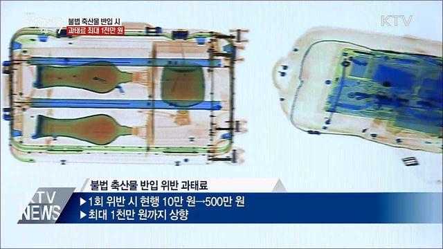 "불법 축산물 반입 과태료 최대 1천만 원"