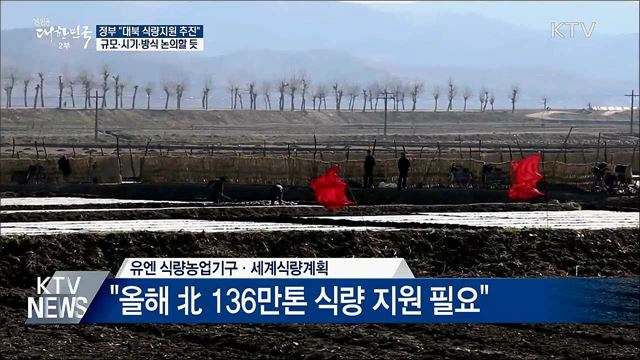 "대북 식량지원 추진 계획, 조만간 발표"