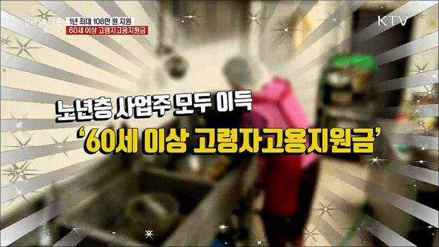 1년 최대 108만 원 지원···60세 이상 고령자고용지원금 [정책톡! 돈이툭!]