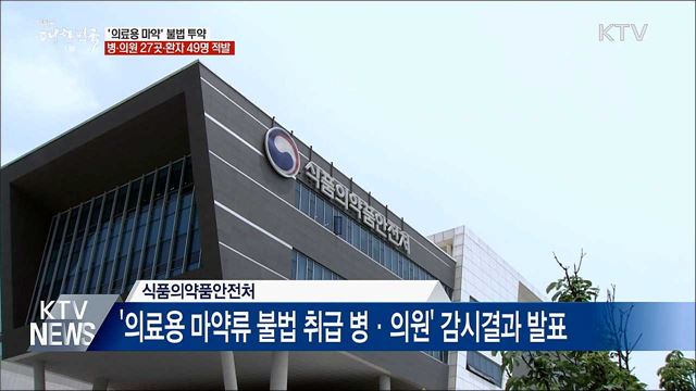 '의료용 마약' 불법 투약···병원 27곳·환자 49명 적발