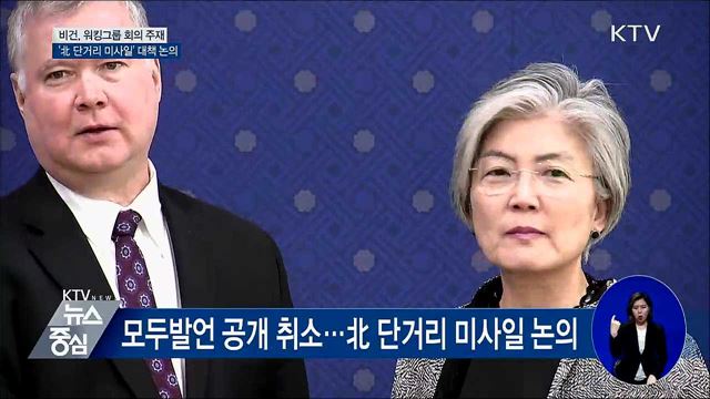 비건, 한미 워킹그룹 회의···'北 미사일 논의'