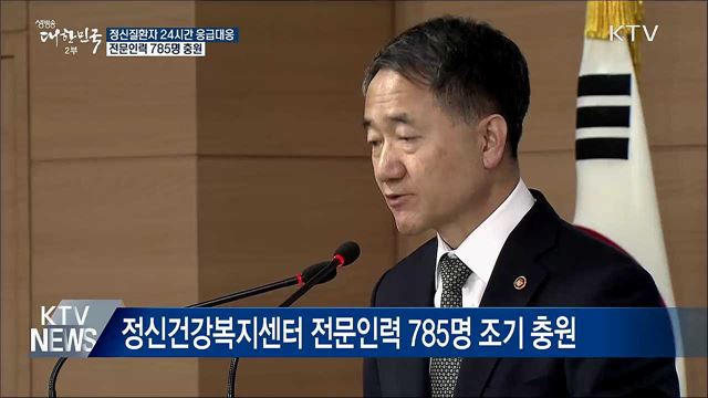 정신질환자 24시간 응급대응···전문인력 785명 충원