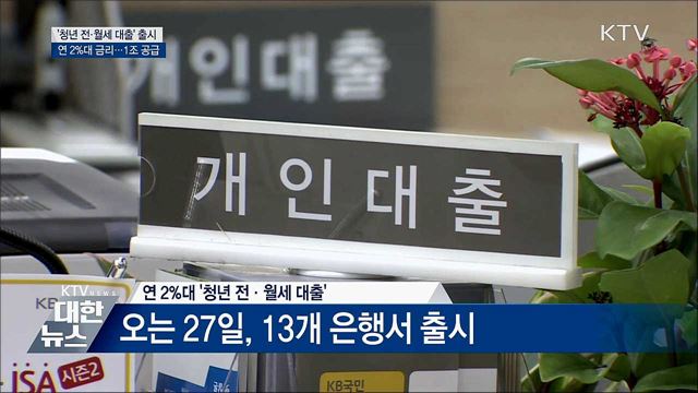 연 2%대 '청년 전·월세 대출' 나온다