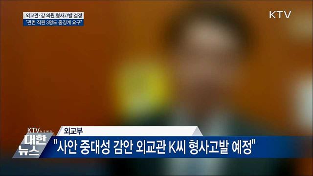 외교부 "외교관 K씨·강 의원 형사고발 결정"