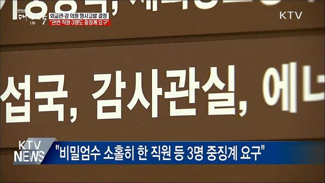 외교부 "외교관 K씨·강 의원 형사고발 결정"