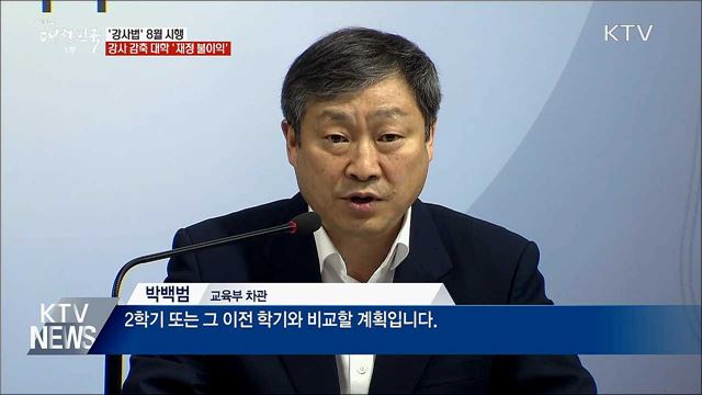 '강사법' 개정···강사 감축 대학에 재정지원 '불이익'