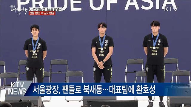 'U-20 준우승' 축구대표팀, 환호 속 금의환향