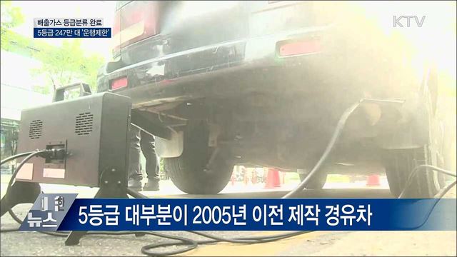 배출가스 등급분류 완료···5등급 247만 대 '운행제한'