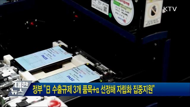 정부 "日 수출규제 3개 품목+α 선정해 자립화 집중지원"