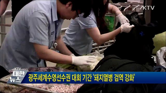 광주세계수영선수권 대회 기간 '돼지열병 검역 강화'