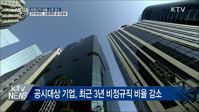 300명 이상 사업장 비정규직 비율 감소