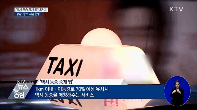 '택시 동승 중개 앱' 나온다···강남·종로 시범운영